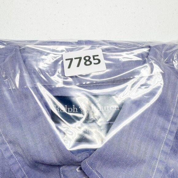 VTG Ralph Lauren Yarmouth Oxford Shirt Men 16.5 32 33 Blue Office Casual Two Ply - Picture 13 of 13